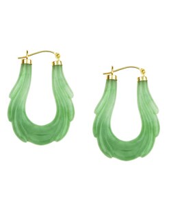 Dyed Green Jade Hoop Earrings