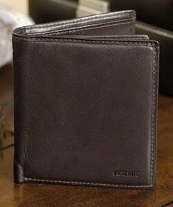 Kozmic Brown Leather Bi-fold Wallet