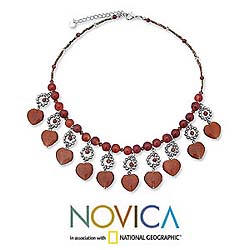 'Fiery Heart' Steel and Glass Choker (Thailand)