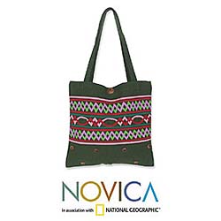 'Emerald Balance' Cotton Handbag (Thailand)