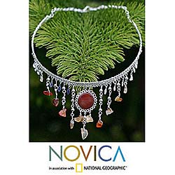 'Peruvian Sun' Silver Agate Choker (Peru)