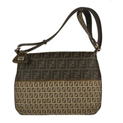 Fendi Beige/Tobacco Canvas Messenger Bag