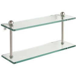 16-inch Double-tier Tempered Glass Shelf