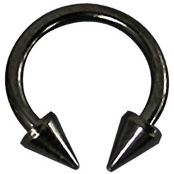 Anodized 16-gauge Circular Barbell with Spikes