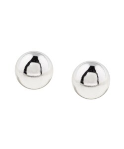Sterling Silver 10 mm Ball Bead Earrings