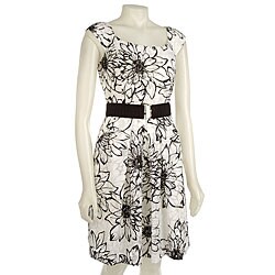 Muse Women's Belted Burnout Print Dress