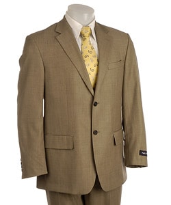 Nautica Men's Tan Sharkskin 2-piece Wool Suit