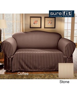 Sure Fit Satin Stripe Loveseat Slipcover