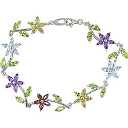 Sterling Silver Multi-Gemstone Bracelet