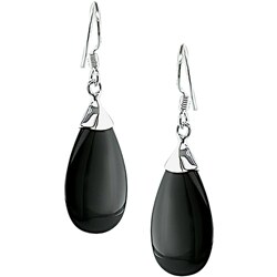 Sterling Silver Black Onyx Hook Earrings