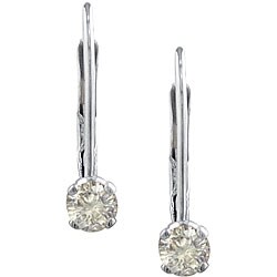 White Gold 1/4 ct TDW Diamond Leverback Earrings
