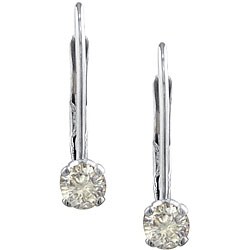 14K White Gold 1/2ct TDW Diamond Leveback Earrings (K-L, I2)