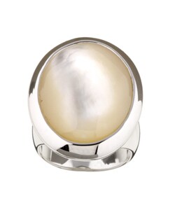 Chateau D' Argent Sterling Silver Bold Mother of Pearl Cocktail Ring