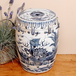Blue and White Kylin Chinese Porcelain Stool (China)