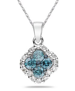 10k White Gold 1/2ct TDW Diamond Necklace