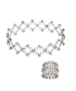 Chateau D' Argent Sterling Silver White CZ Expandable Ring/ Bracelet