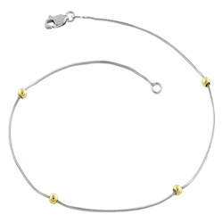 14k Two-tone Gold Snake Anklet
