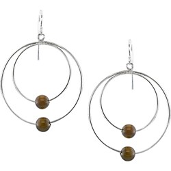 Sterling Silver Tiger's Eye Circle Earrings
