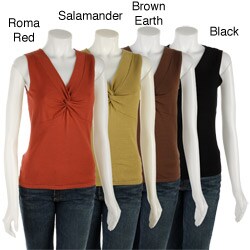 August Silk Women's Twist Front Sleeveless Shirt