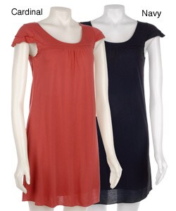 Laundry by Design Sheer Jersey Cap Sleeve Babydoll Dress