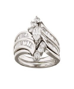 14k White Gold 2ct TDW Diamond Bridal Rings Set (G-H, I1)