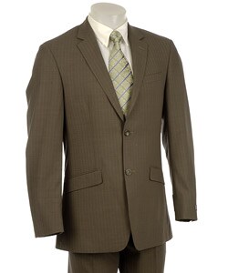 Kenneth Cole Reaction Men's Taupe Stripe Wool Suit