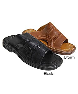 BT Men's Slide Style Faux Leather Sandals