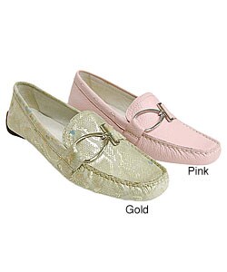 Anne Klein Women's Pebble Grain Leather Loafers