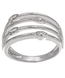 10k Gold Diamond 4-stone Illusions Right-hand Ring (G, I2)