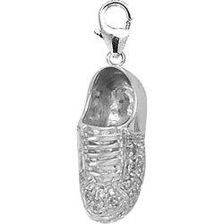 14k White Gold 1/10ct TDW Diamond Sneaker Charm