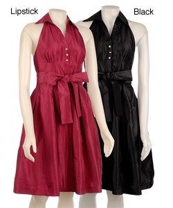 Donna Ricco Women'sTaffeta Halter Dress