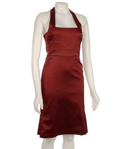 Donna Ricco Women's Petite Garnet Halter Dress