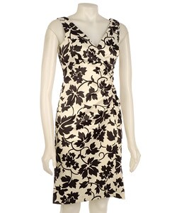 Donna Ricco Women's Floral Crossfront Dress