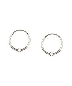 14k White Gold Cubic Zirconia Hoop Earrings