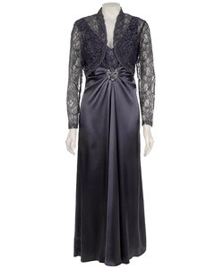 Patra Women's Lace and Charmeuse Jacket Dress