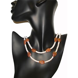 Cultured FW Pearl and Aventurine Endless Necklace