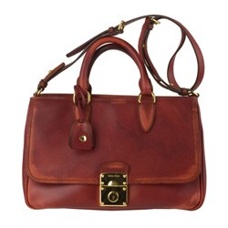 Miu Miu Medium Red Faded Leather Pocket-front Tote