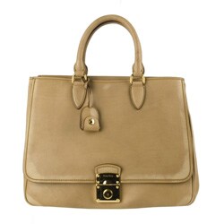 Miu Miu Large Sand Faded Leather Pocket-front Tote