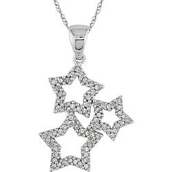 10k Gold 1/5ct TDW Triple Star Diamond Necklace