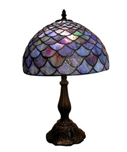 Tiffany-style Blue Shell Table Lamp