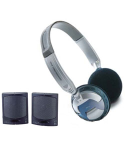 Digital Stereo Headphones with Plug-in Mini-Speakers
