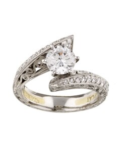 Tacori Platinum 3/8ct TDW Diamond Engagement Ring (G, VS)