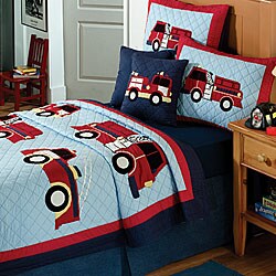 Fire Truck Children's Quilt Set
