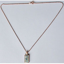 Rectangular Roman Glass Copper Necklace (Israel)