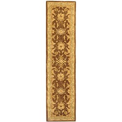 Old World Hand-spun Brown/ Tan Wool Rug (2'3 x 12')