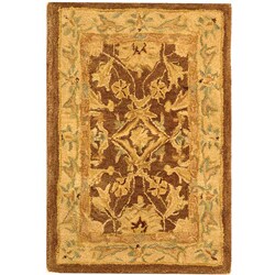 Old World Brown/ Tan Hand-spun Wool Rug (2' x 3')