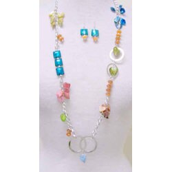 'Spring Pourri' Necklace and Earring Set (Colombia)