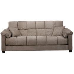 Madras Gray Sage Green Microfiber Futon Sofa Bed