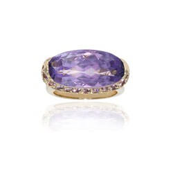 18k Gold over Sterling Silver Amethyst Ring