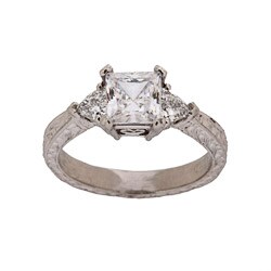 Tacori Platinum CZ and 1/2ct TDW Diamond Engagement Ring (G, VS)